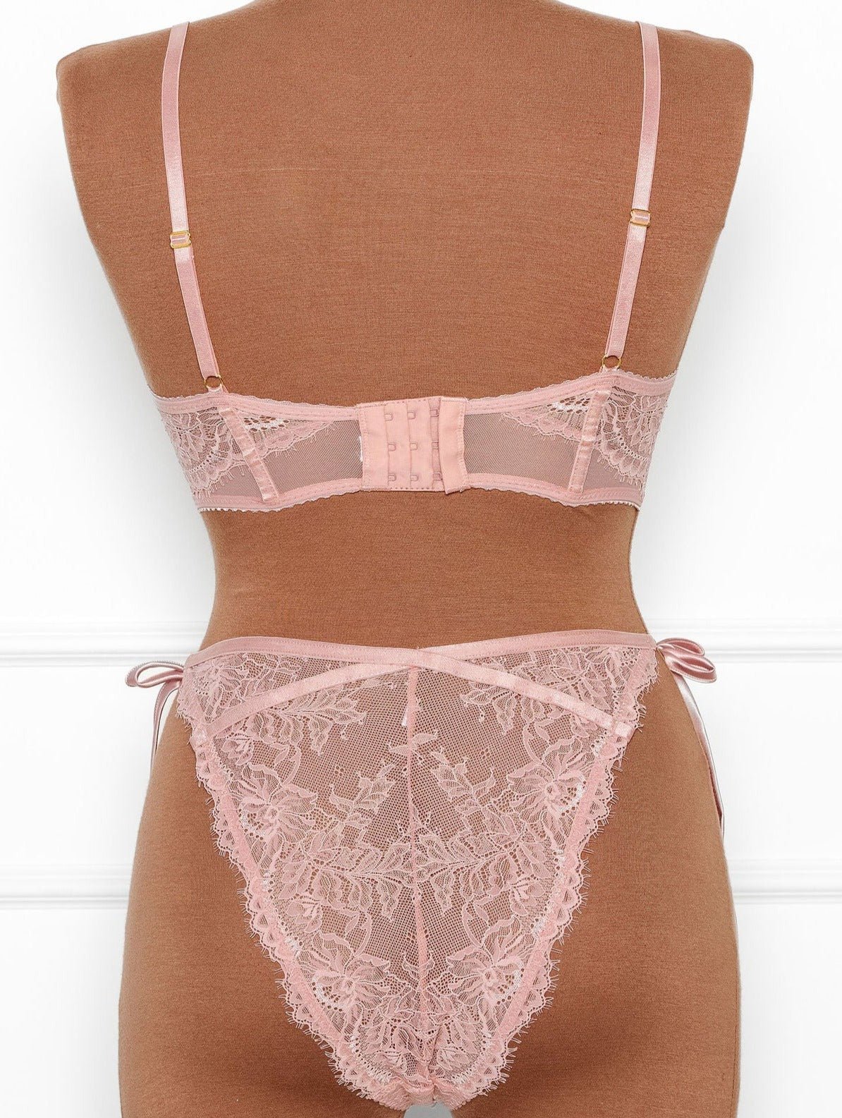 Lacy Side Tie Panty - Blush - Mentionables