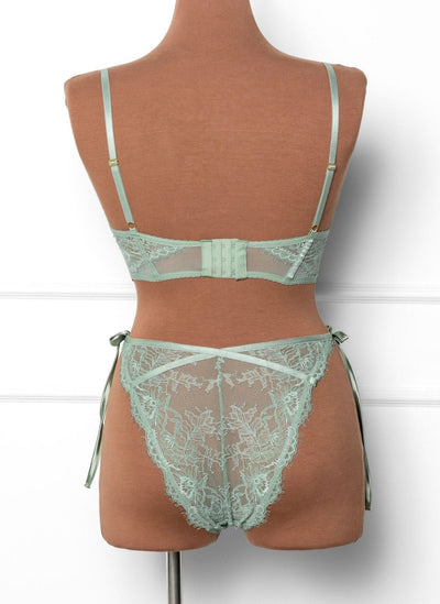 Lacy Side Tie Panty - Misty Jade - Mentionables