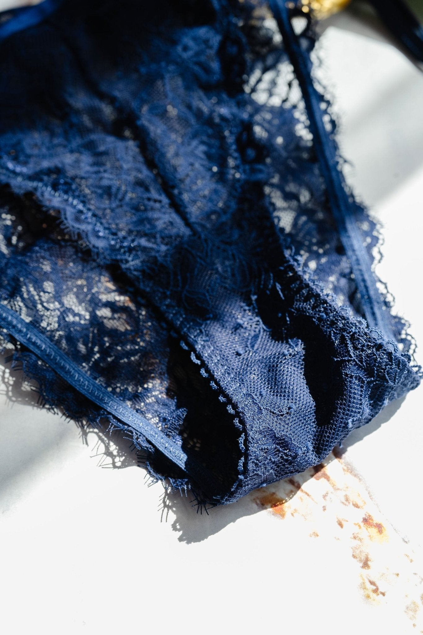 Lacy Side Tie Panty - Navy - Mentionables
