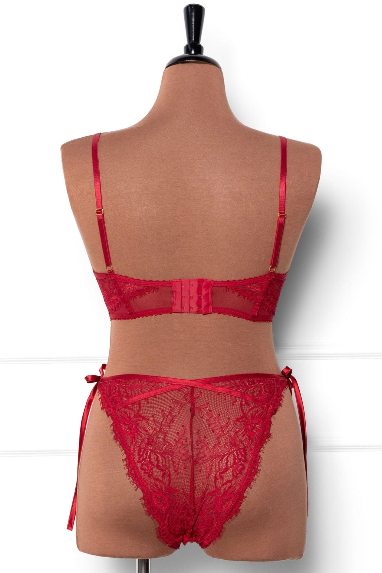 Lacy Side Tie Panty - Red - Mentionables