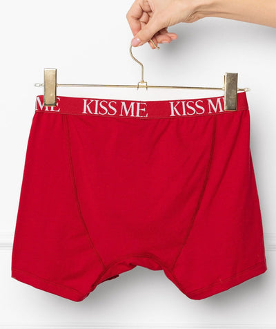 Men's Kiss Me Boxer Briefs - Red - Mentionables