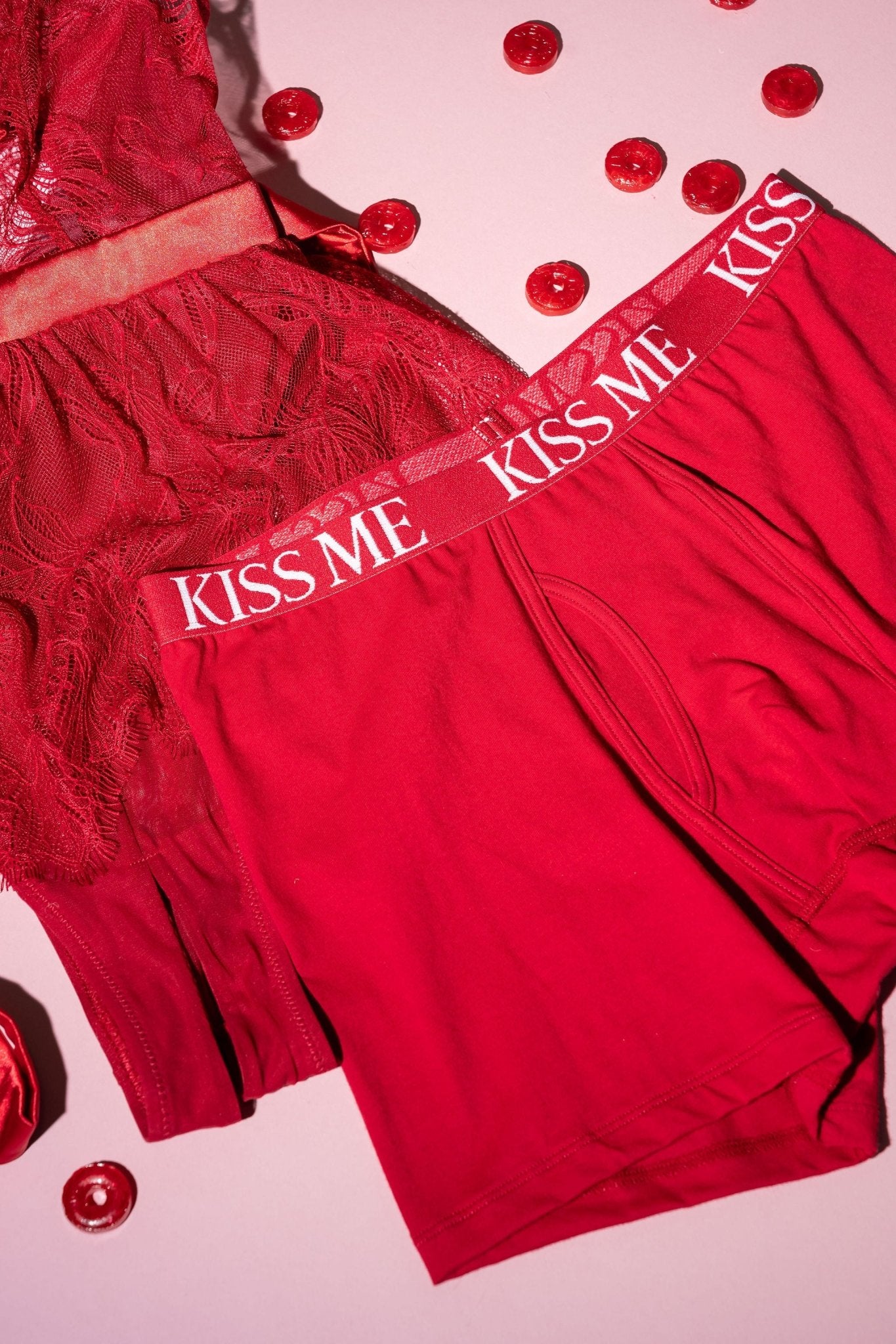 Men's Kiss Me Boxer Briefs - Red - Mentionables