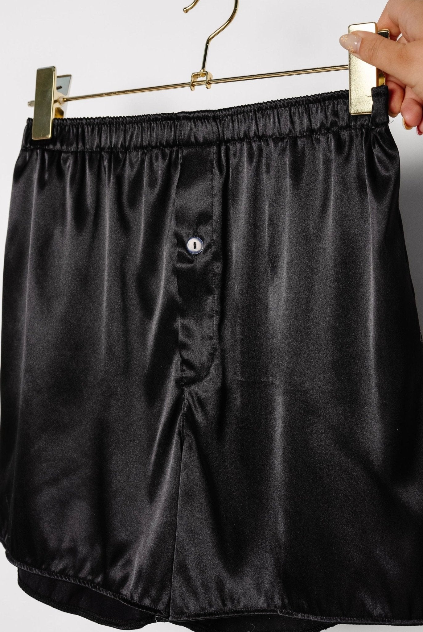 Men's Satin Boxer - Black - Mentionables