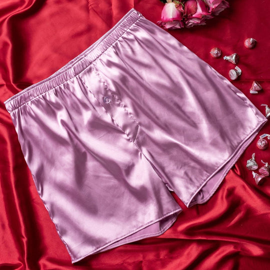 Men's Satin Boxer - Lilac - Mentionables