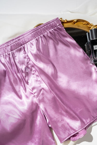 Men's Satin Boxer - Lilac - Mentionables