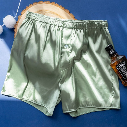 Men's Satin Boxer - Misty Jade - Mentionables