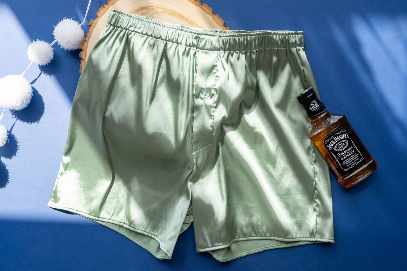 Men's Satin Boxer - Misty Jade - Mentionables