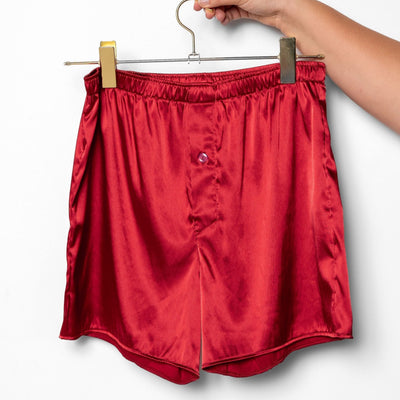 Men's Satin Boxer - Red - Mentionables