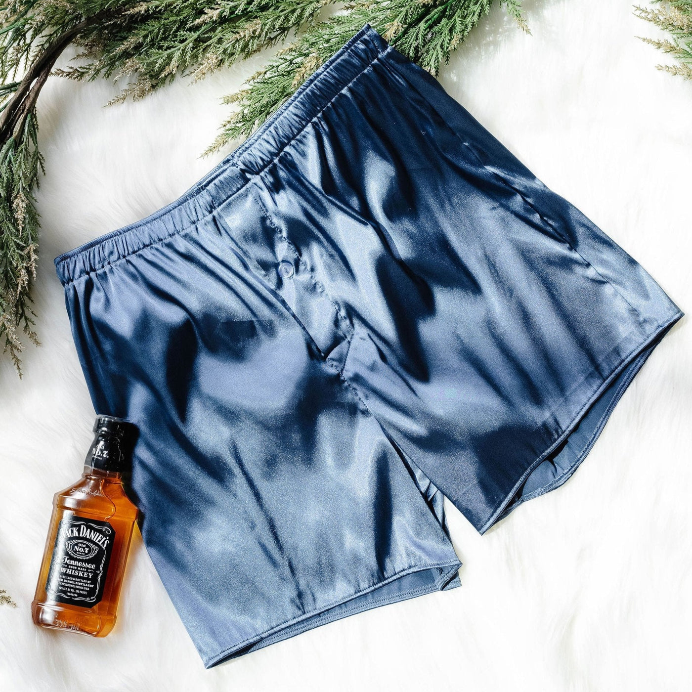 Men's Satin Boxer - Winter Blue - Mentionables