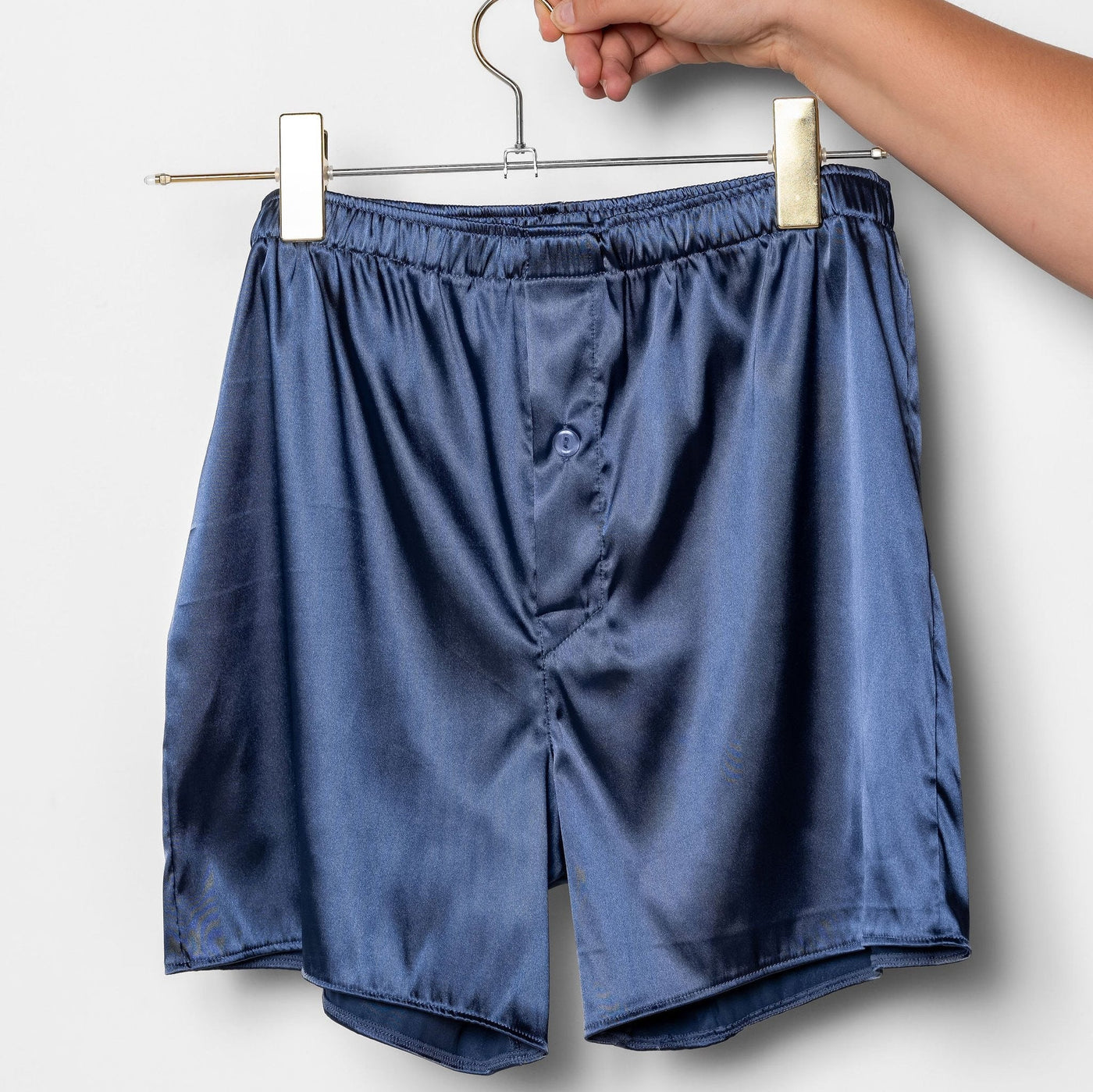 Men's Satin Boxer - Winter Blue - Mentionables