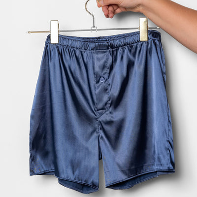 Men's Satin Boxer - Winter Blue - Mentionables