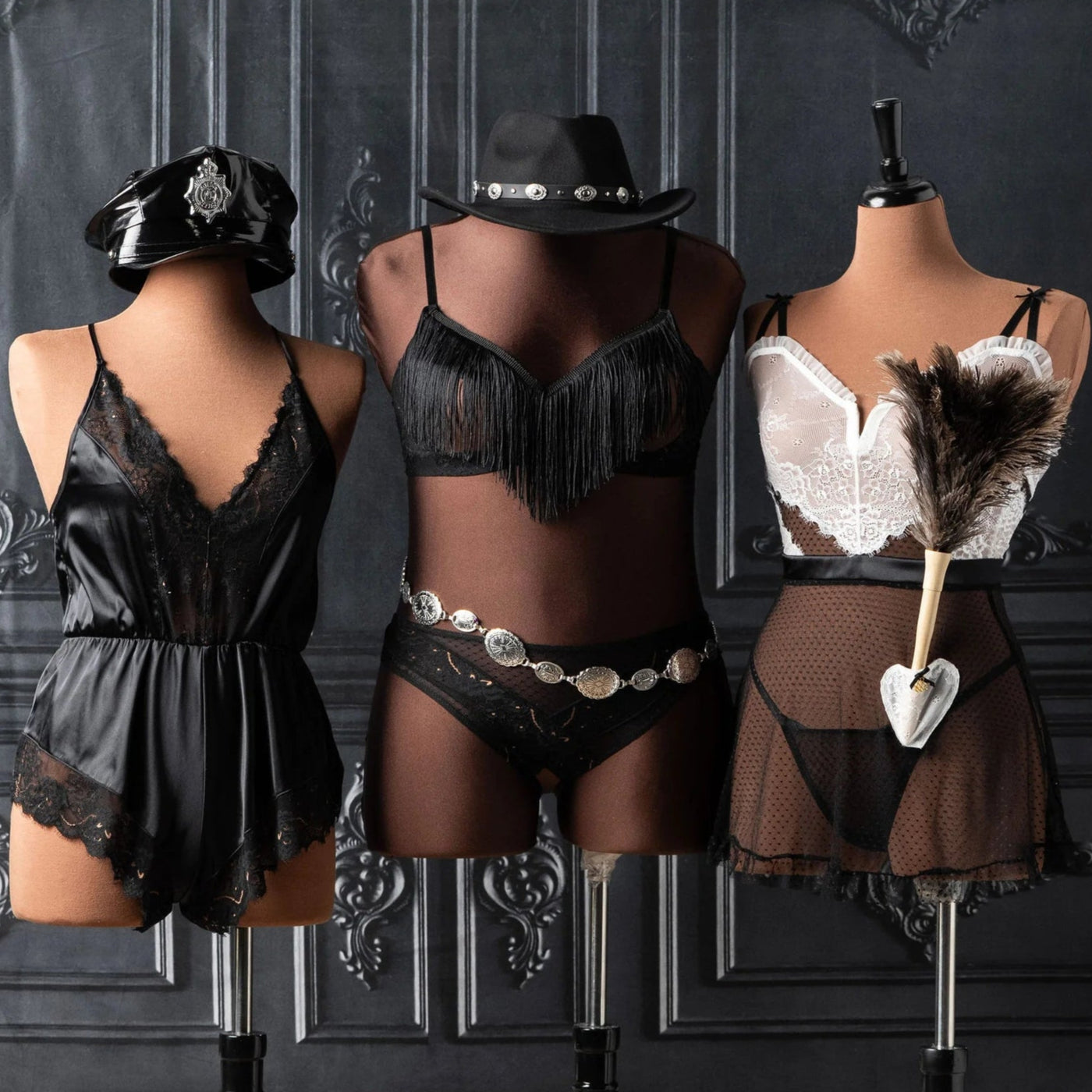 French Maid Roleplay Babydoll - Black