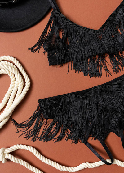 Not My First Rodeo Roleplay Cupless Bralette - Black