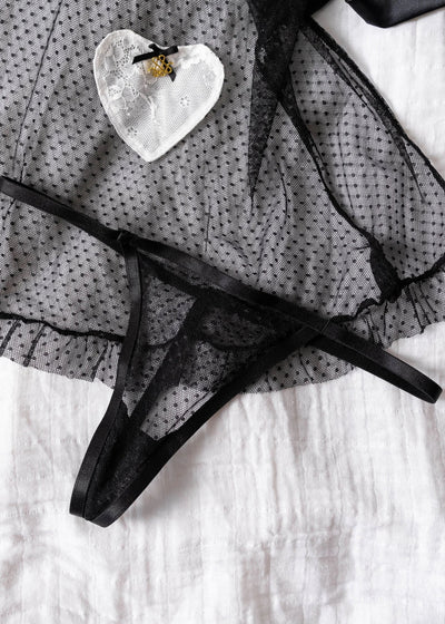 French Maid Roleplay Babydoll - Black