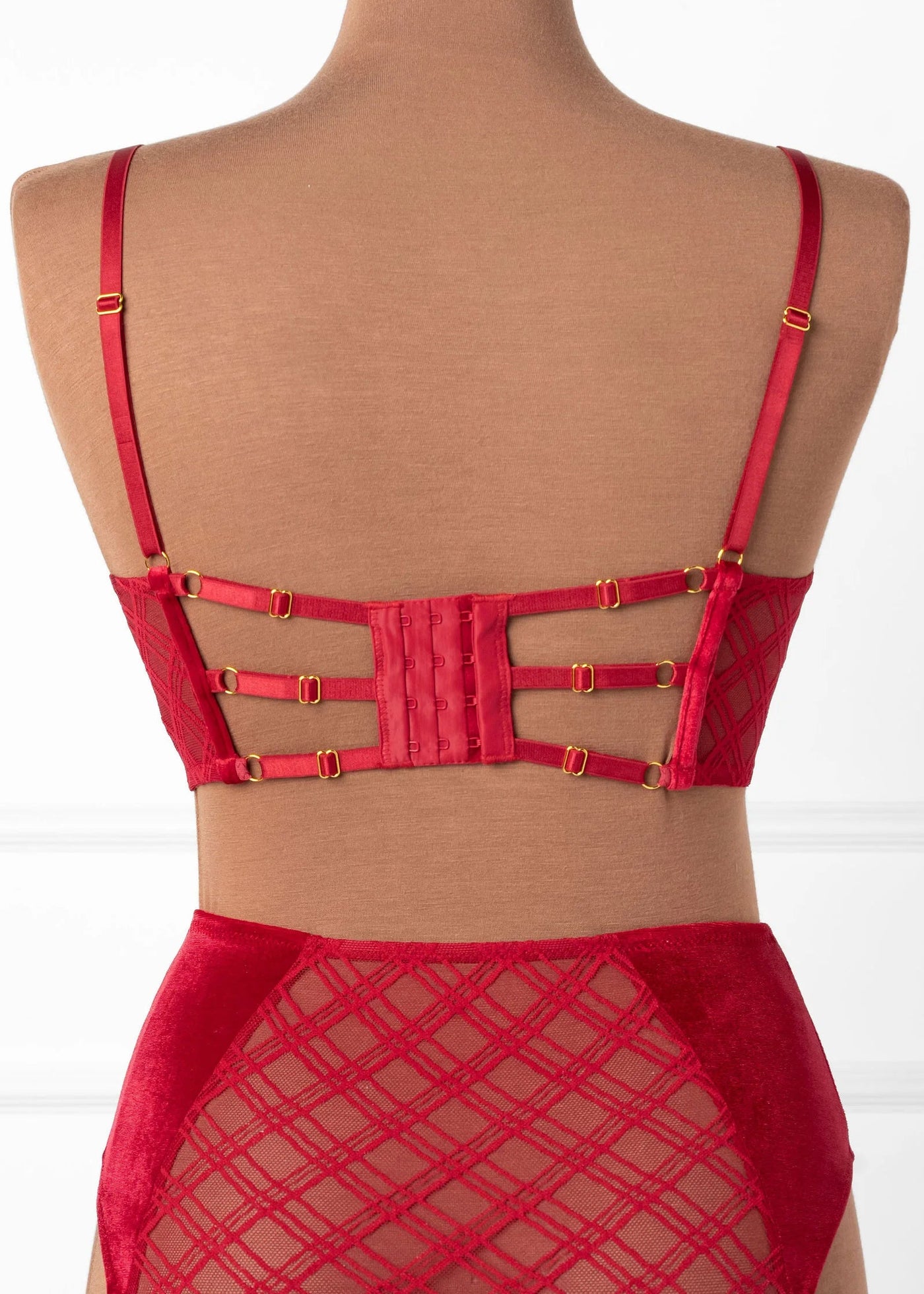 Velvet Underwire Bustier - Red