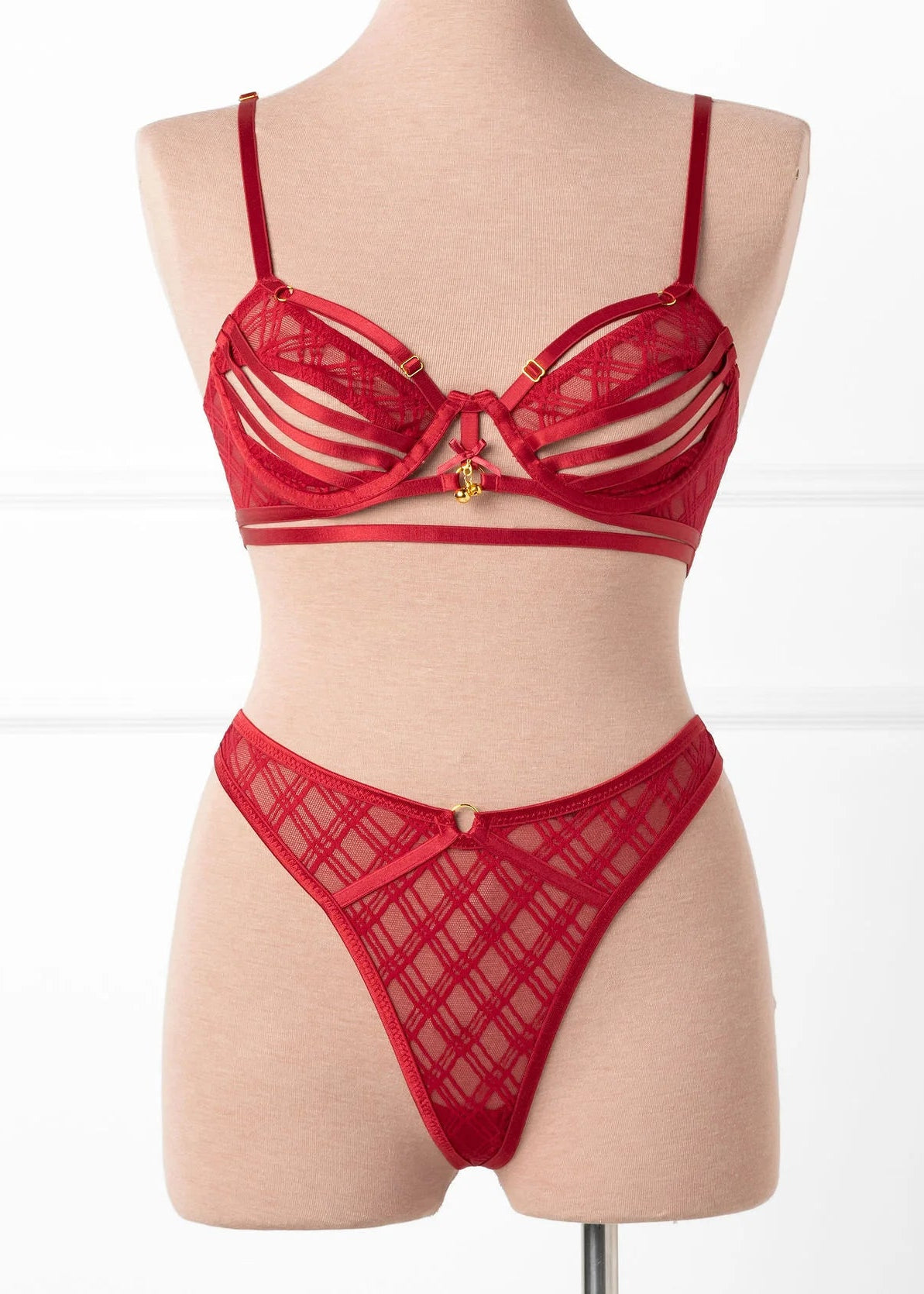 Strappy Underwire Charm Bralette - Red