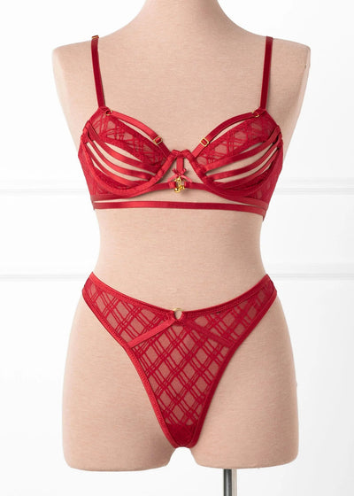 Strappy Underwire Charm Bralette - Red