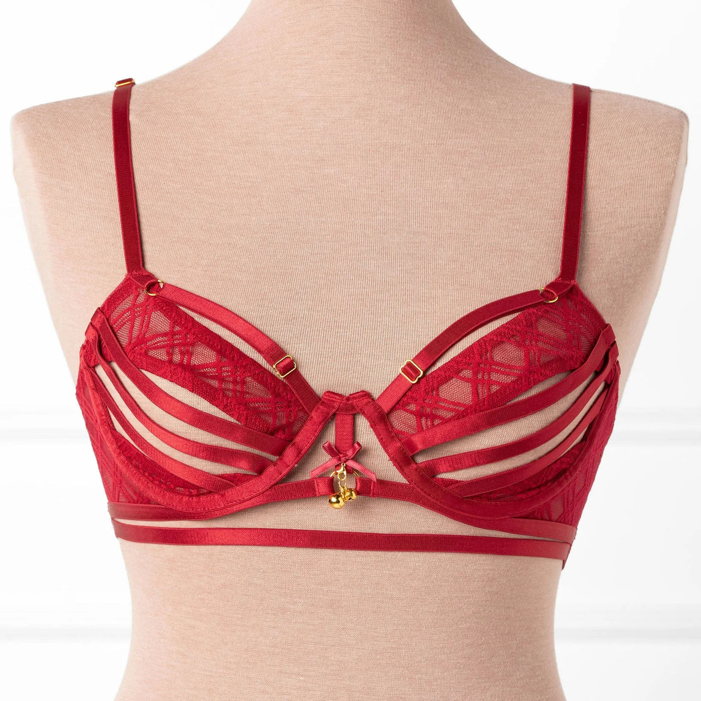 Strappy Underwire Charm Bralette - Red