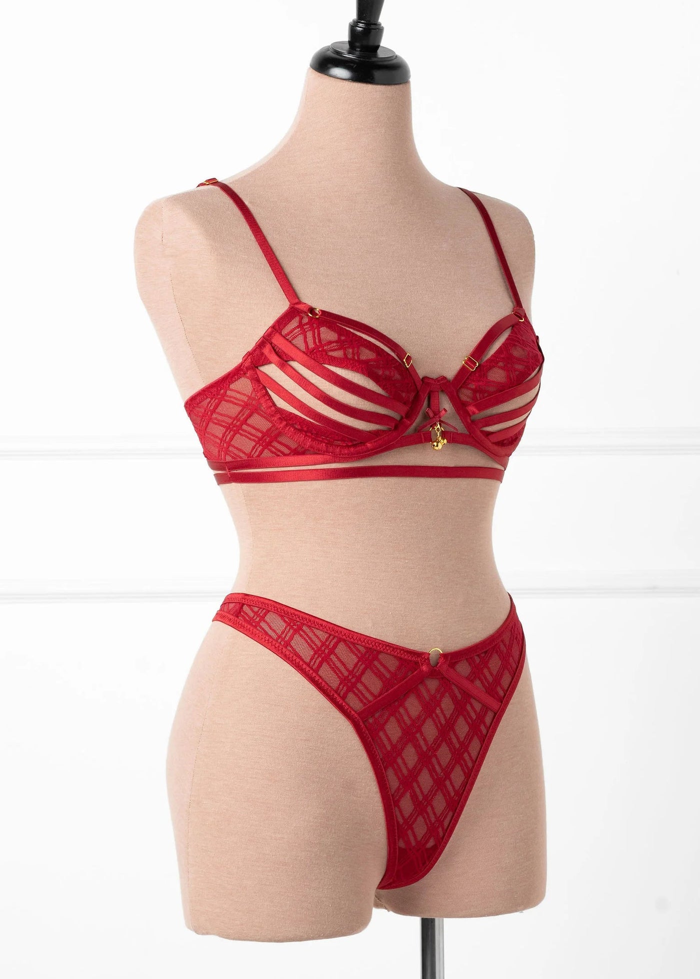 Strappy Underwire Charm Bralette - Red