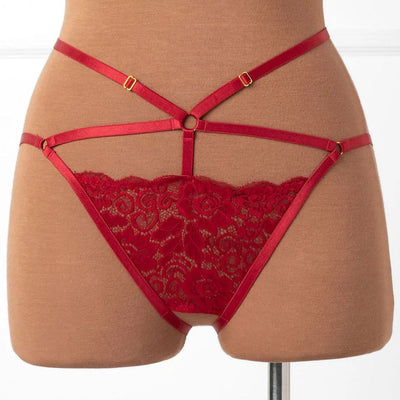 Strappy Ouvert Charm Panty - Red