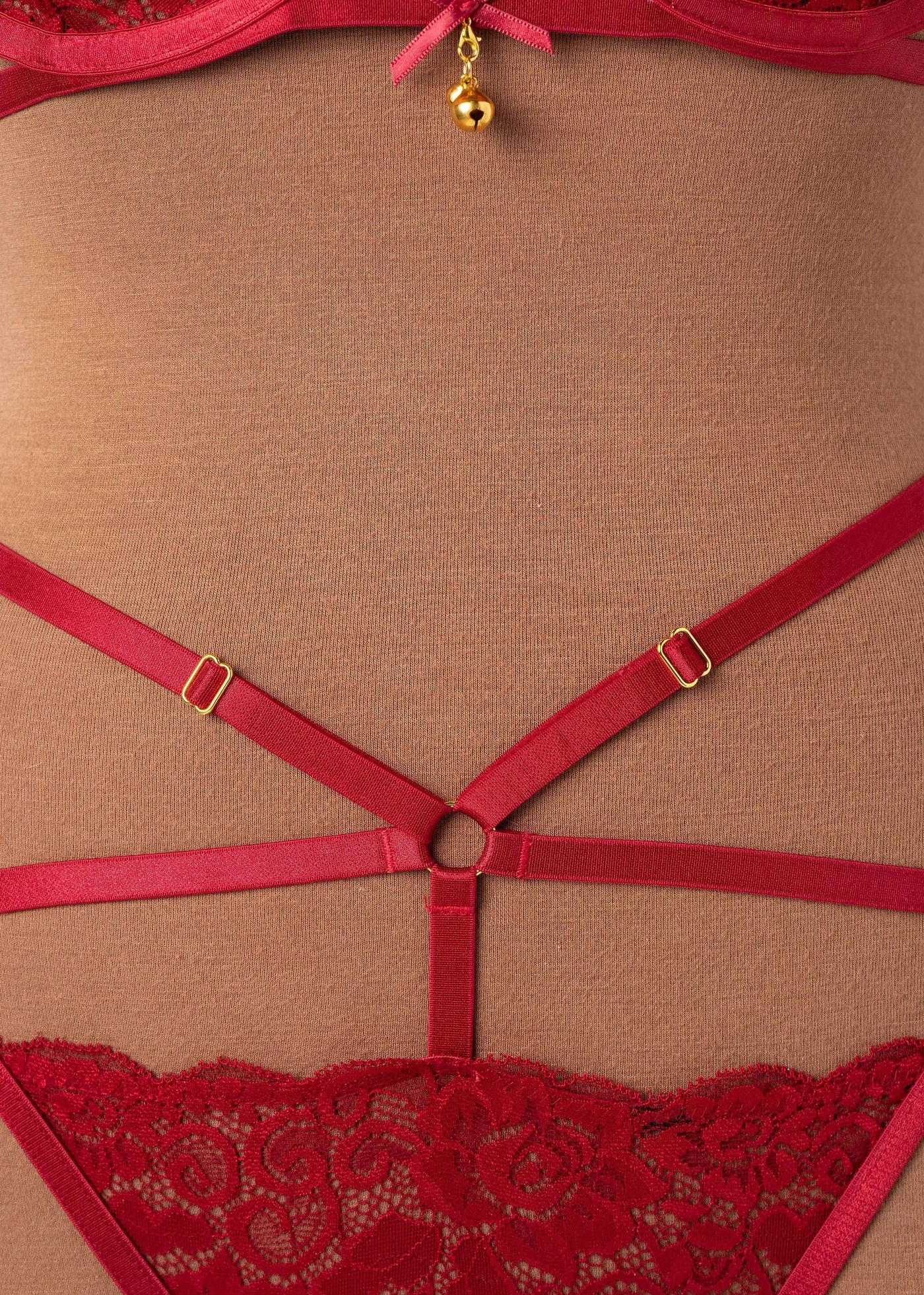 Strappy Ouvert Charm Panty - Red