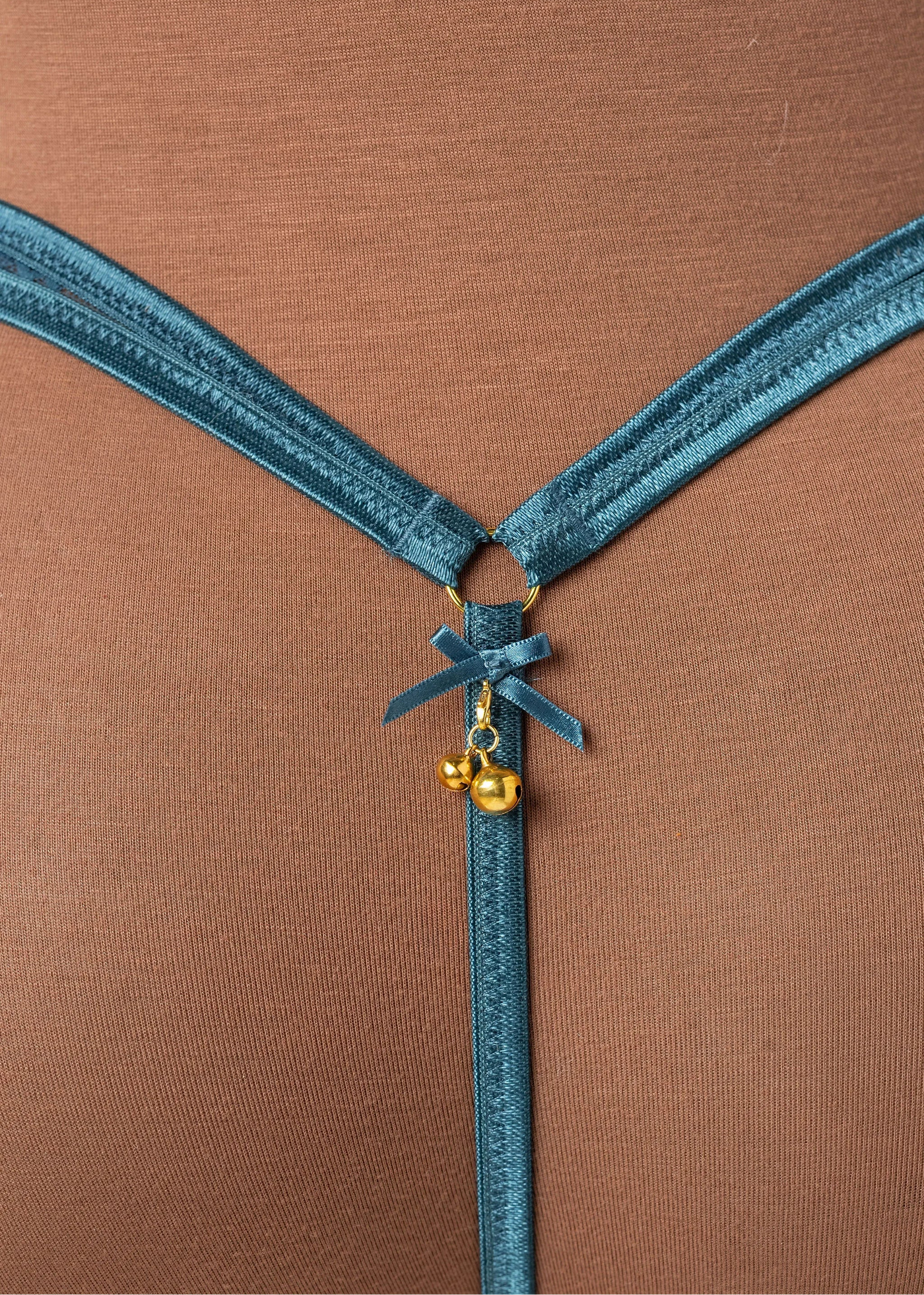 Midrise Mesh Charm Thong - Retro Blue