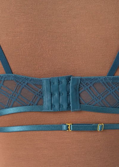 Strappy Underwire Charm Bralette - Retro Blue