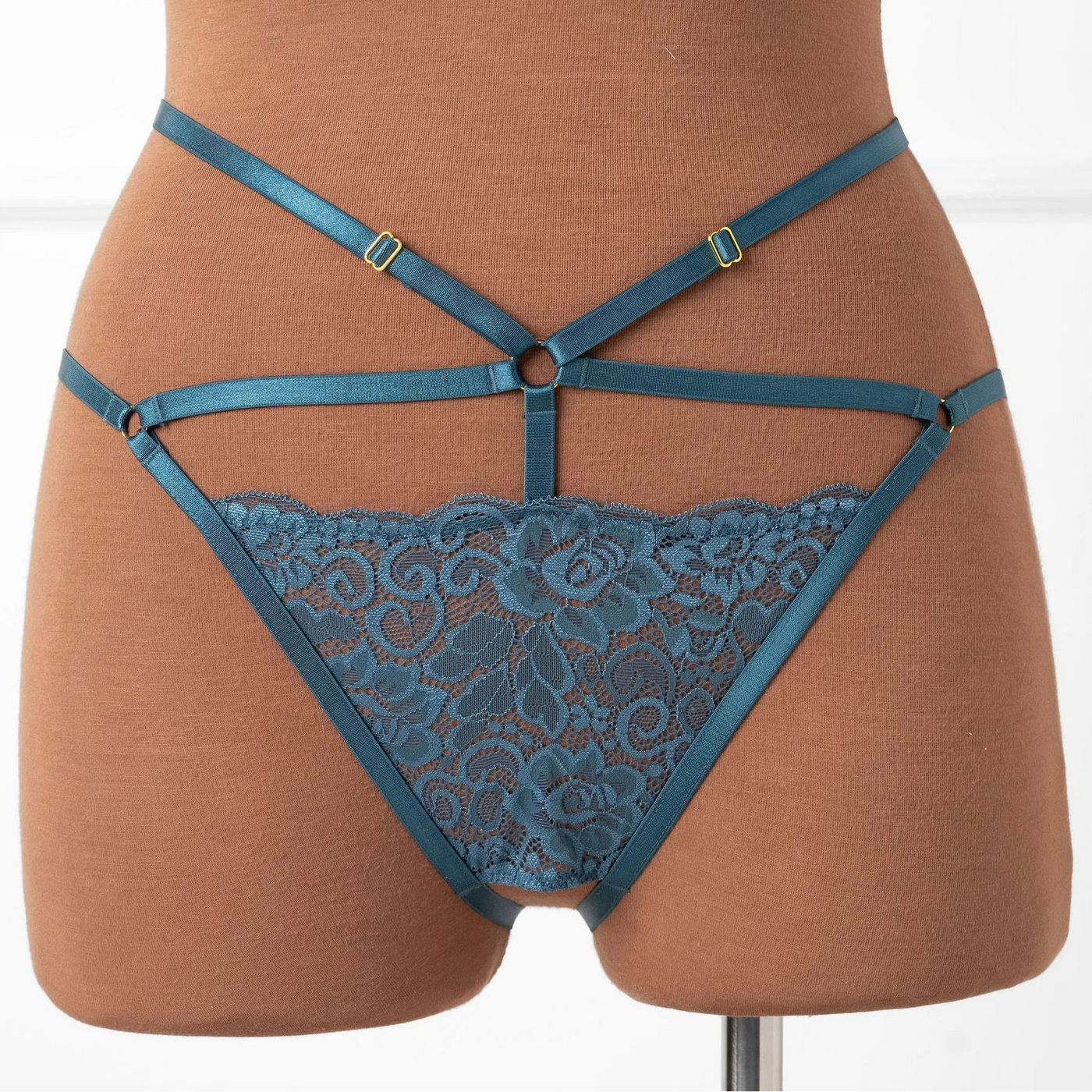 Strappy Ouvert Charm Panty - Retro Blue