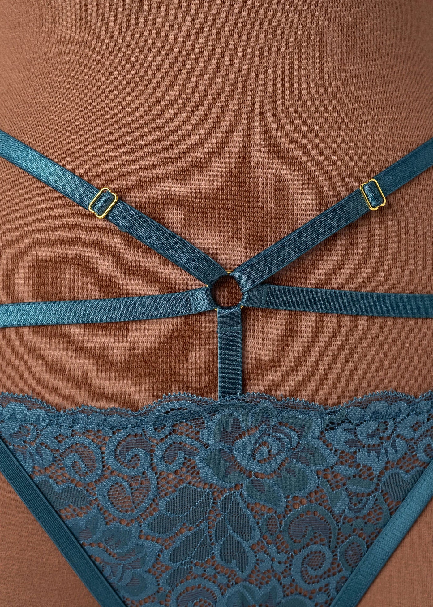 Strappy Ouvert Charm Panty - Retro Blue