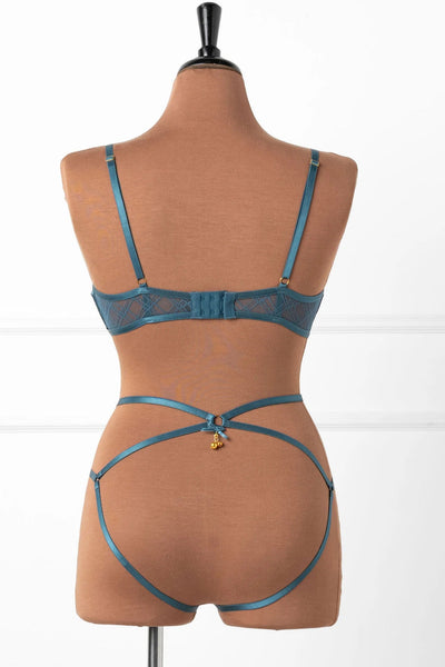 Strappy Ouvert Charm Panty - Retro Blue