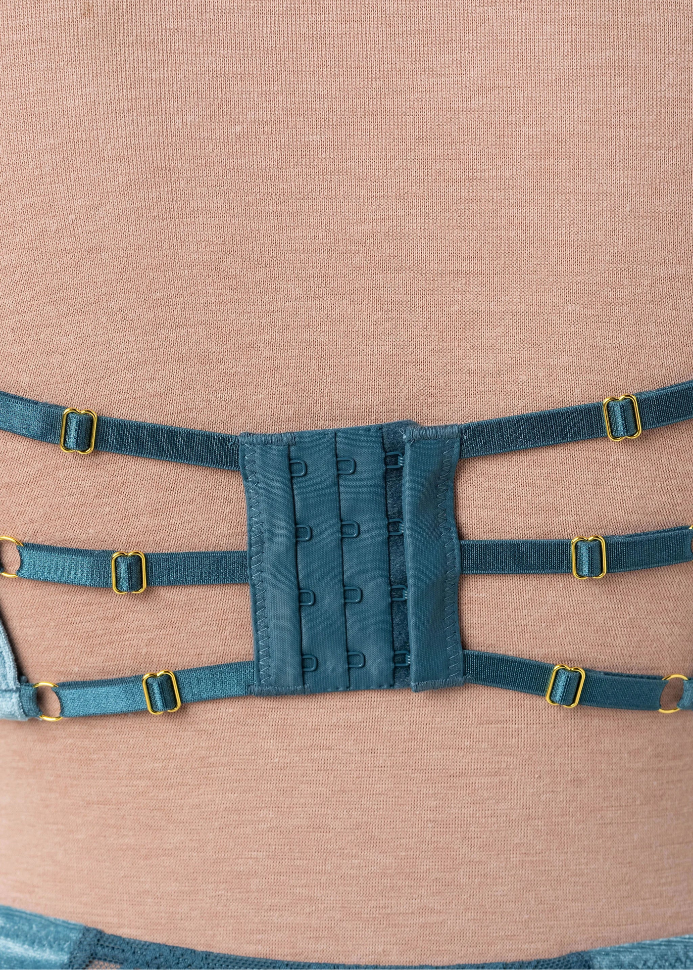 Velvet Underwire Bustier - Retro Blue