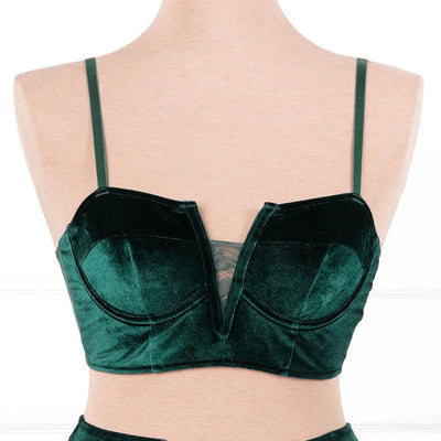 Velvet Underwire Bustier - Alps Green