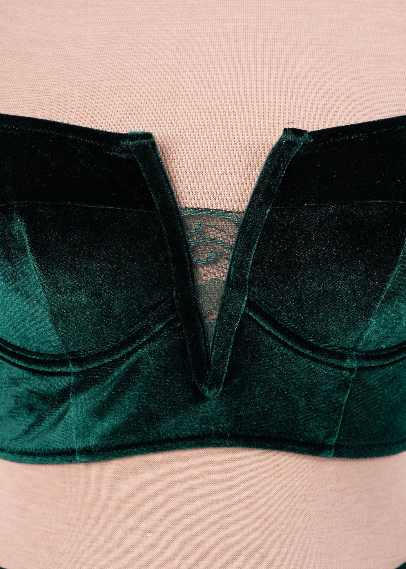Velvet Underwire Bustier - Alps Green