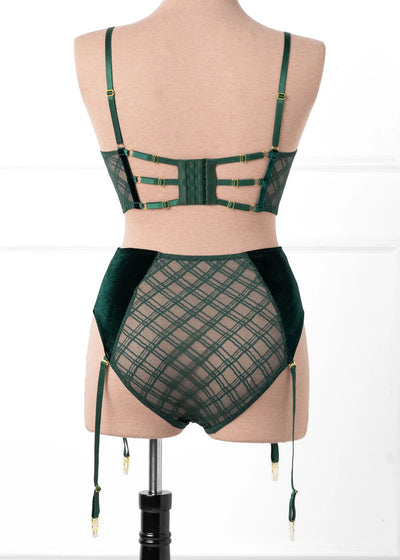 Velvet Underwire Bustier - Alps Green