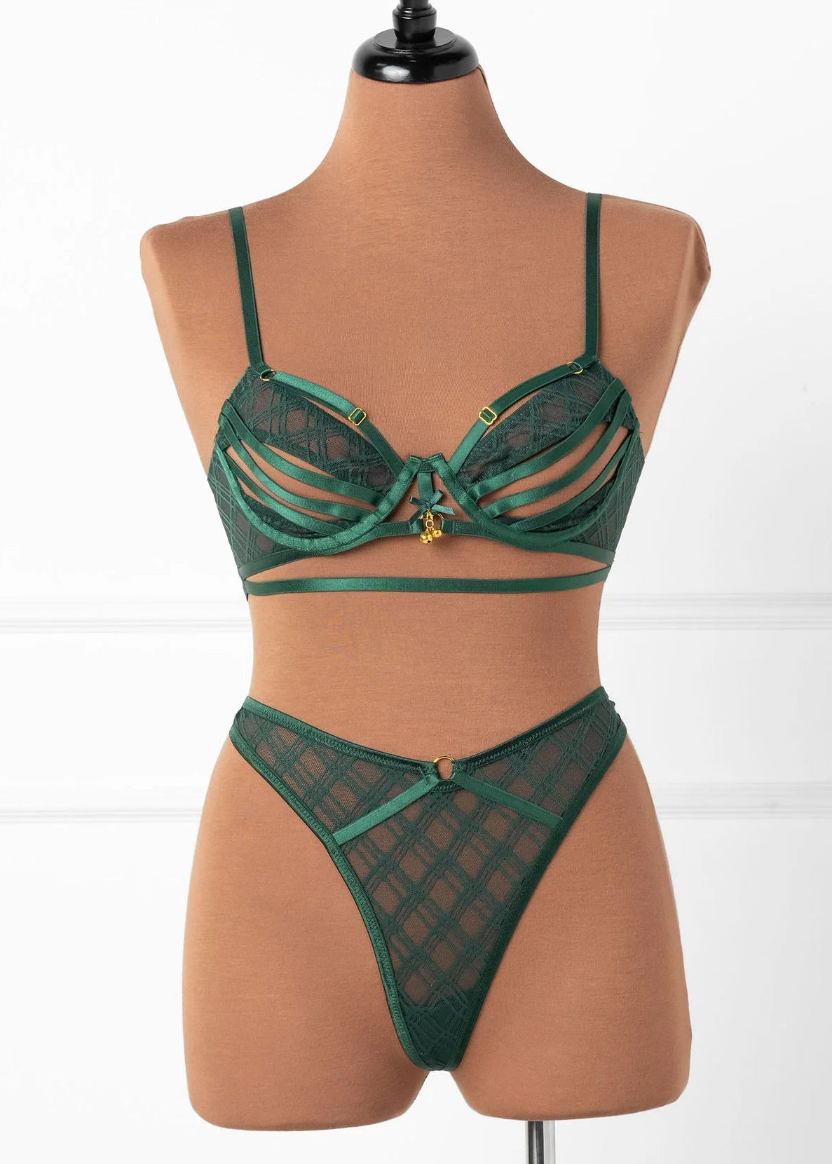 Strappy Underwire Charm Bralette - Alps Green