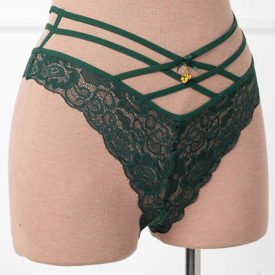 Strappy Crotchless Charm Panty - Alps Green