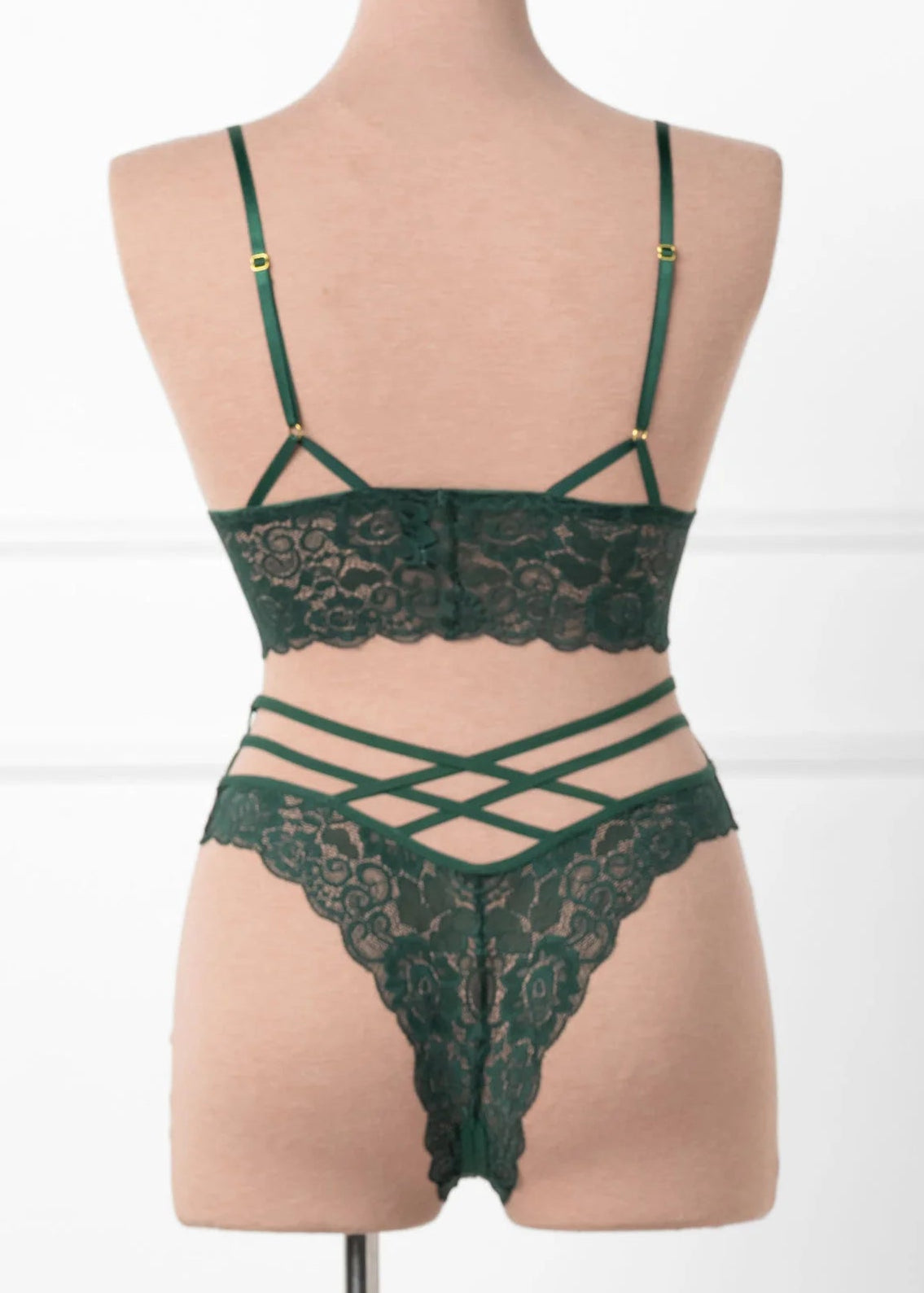Strappy Crotchless Charm Panty - Alps Green