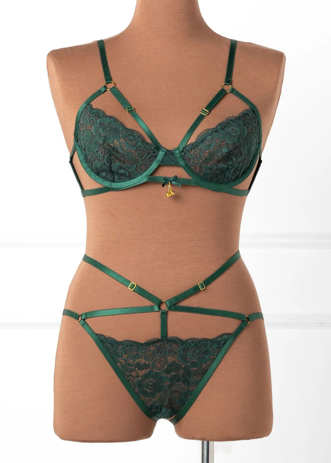 Strappy Ouvert Charm Panty - Alps Green