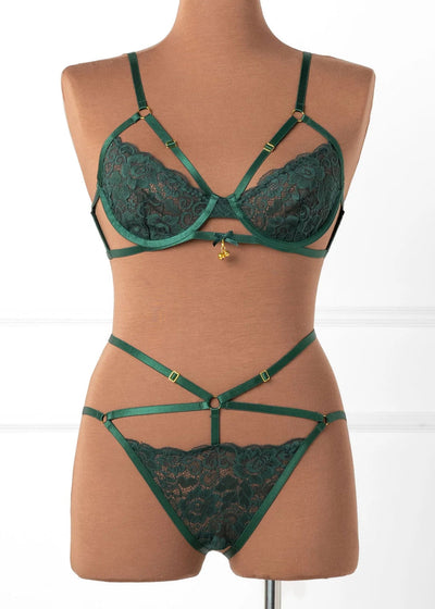 Strappy Ouvert Charm Panty - Alps Green