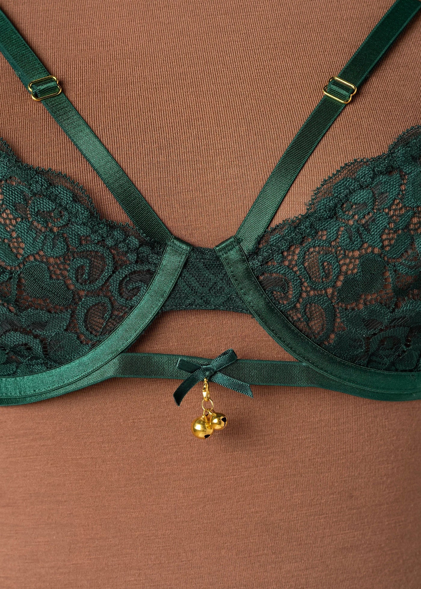 Lacy Underwire Charm Bralette - Alps Green