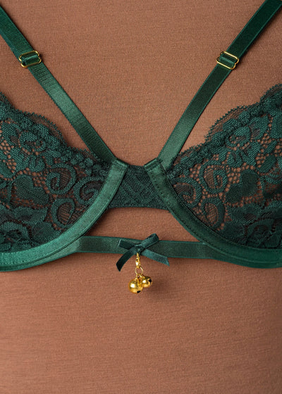 Lacy Underwire Charm Bralette - Alps Green