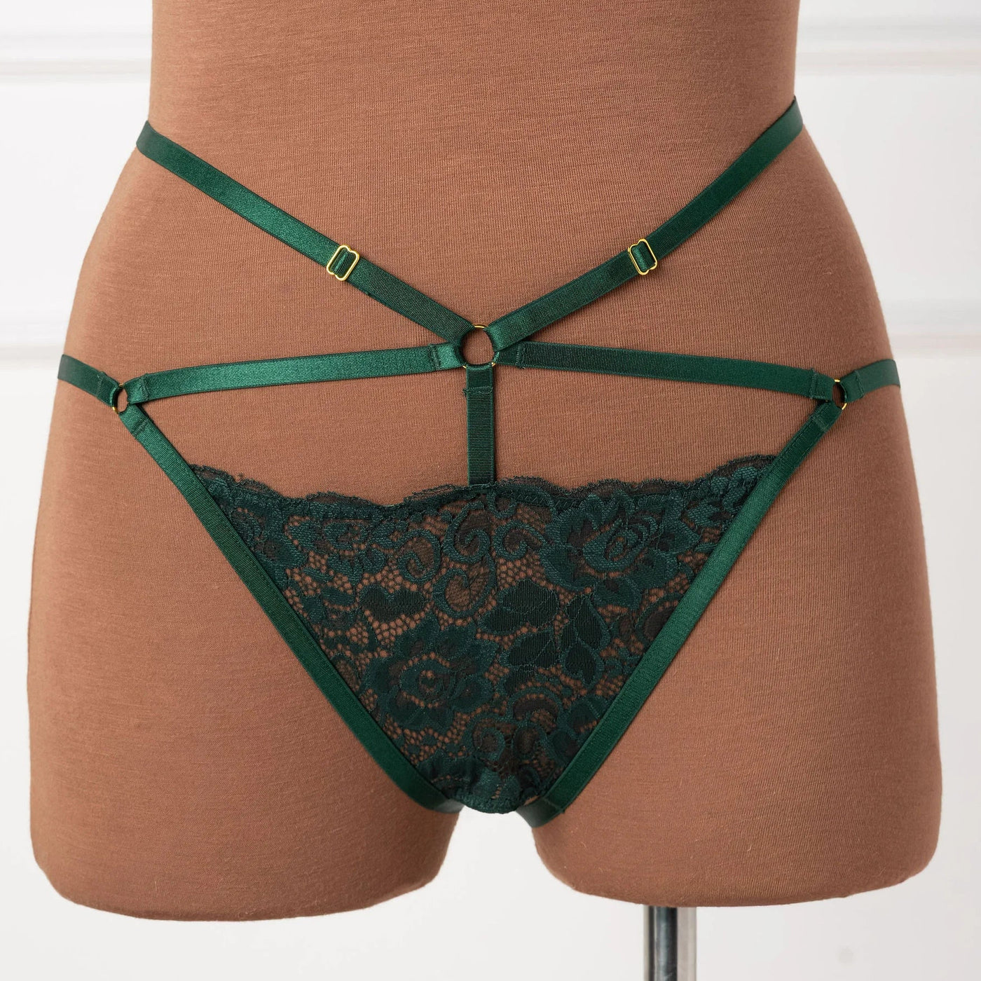 Strappy Ouvert Charm Panty - Alps Green