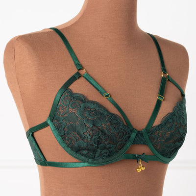 Lacy Underwire Charm Bralette - Alps Green