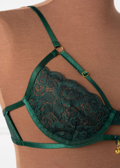 Lacy Underwire Charm Bralette - Alps Green