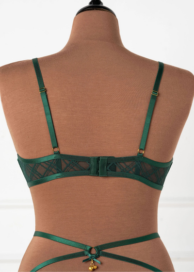 Lacy Underwire Charm Bralette - Alps Green