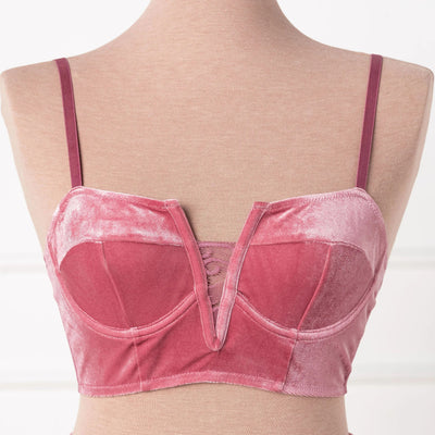 Velvet Underwire Bustier - Sugarplum Pink