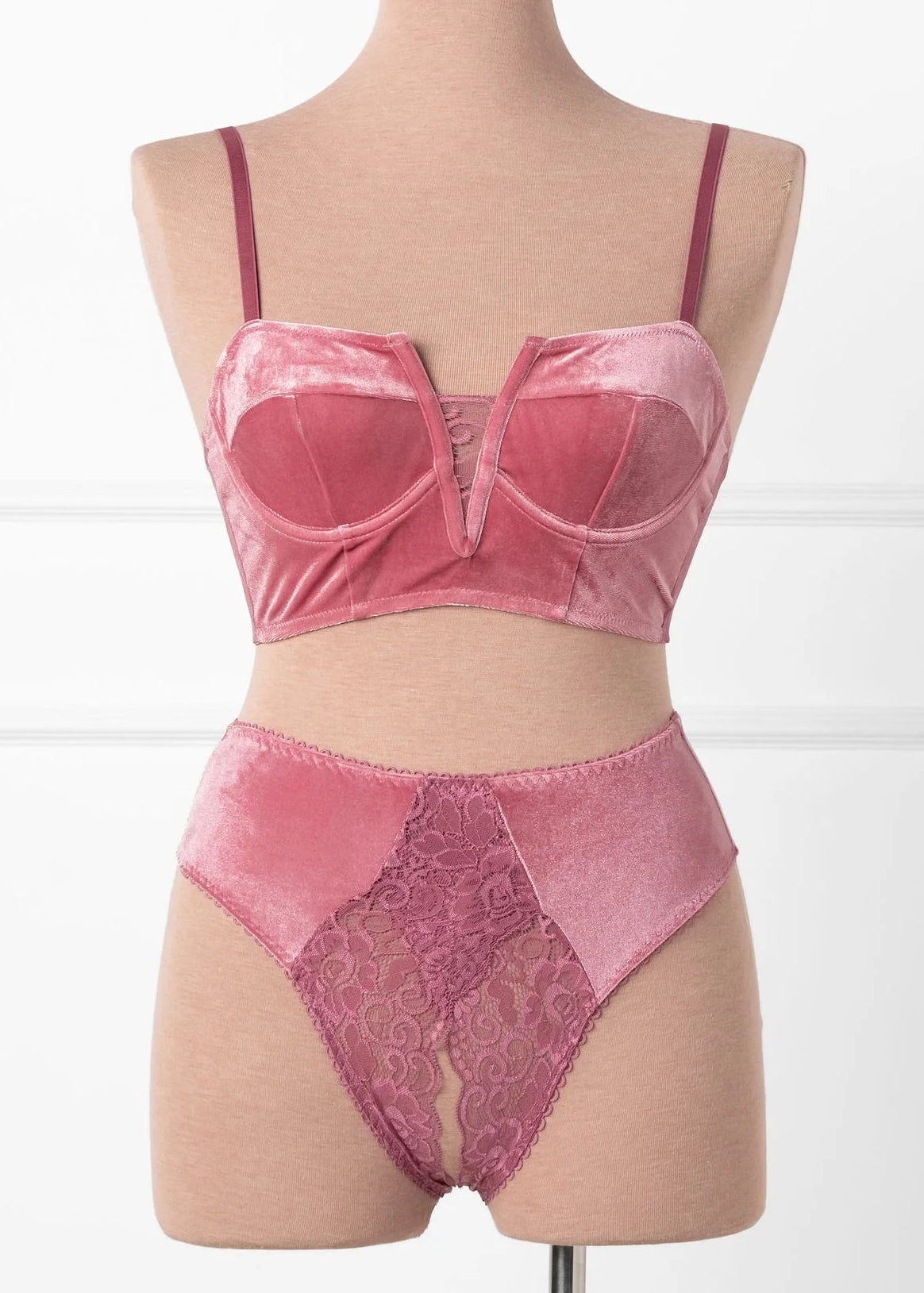Velvet Underwire Bustier - Sugarplum Pink