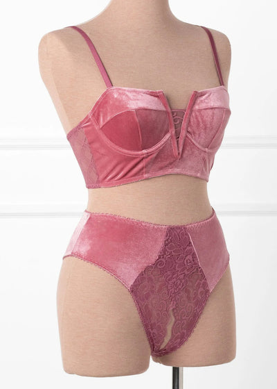 Velvet Underwire Bustier - Sugarplum Pink