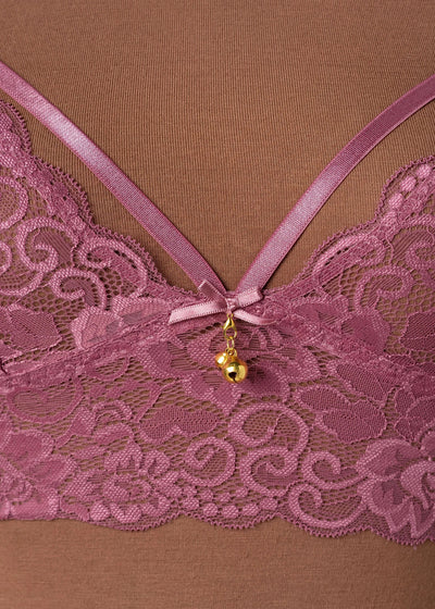 Lacy Caged Charm Bralette - Sugarplum Pink