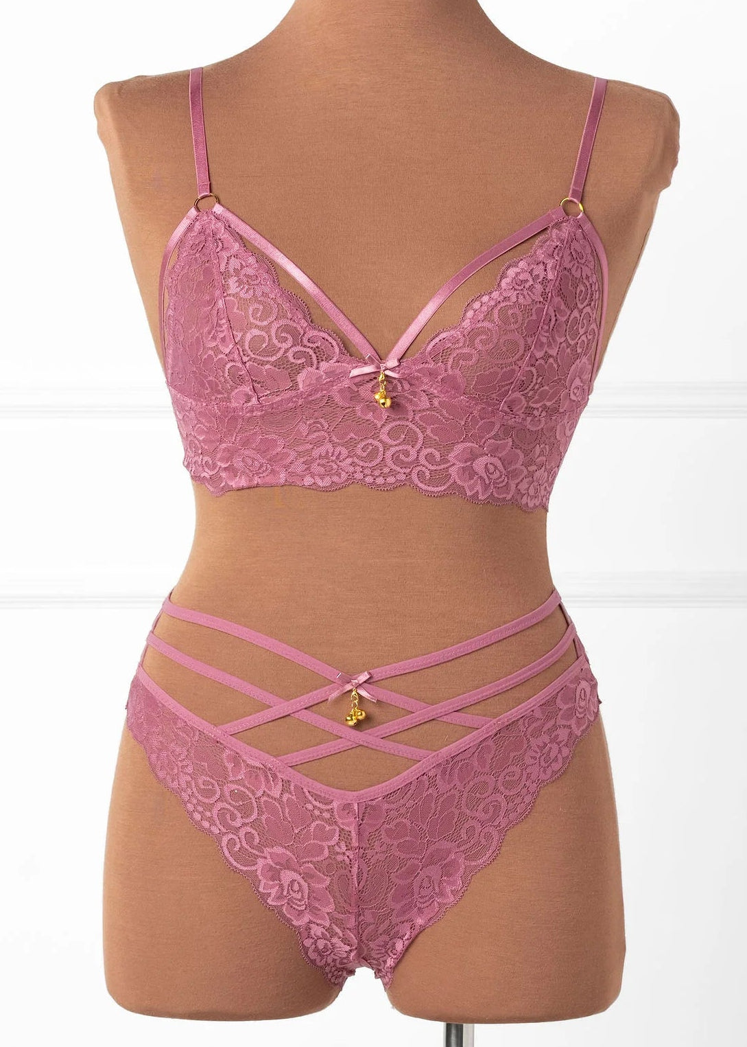 Strappy Crotchless Charm Panty - Sugarplum Pink